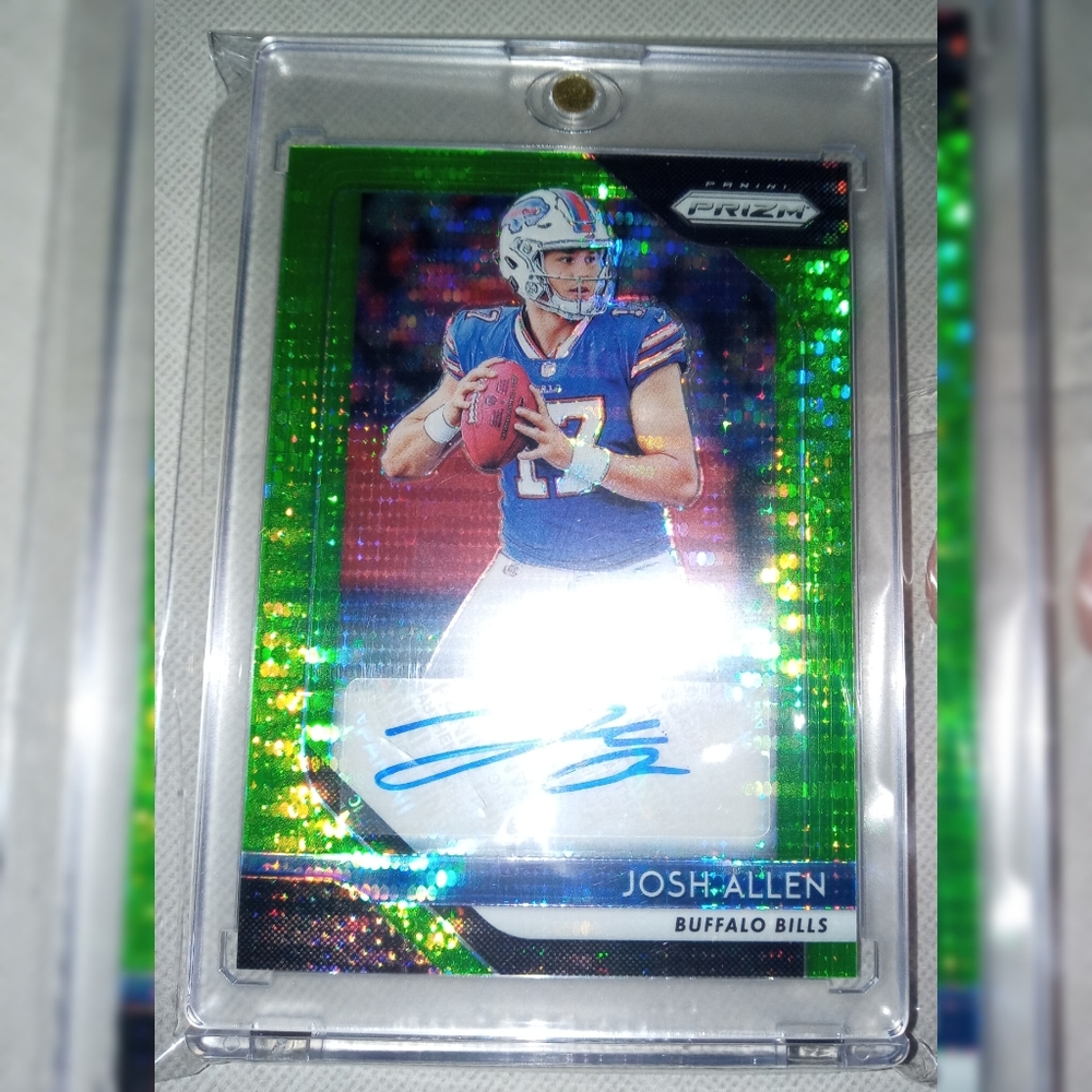 Josh Allen Autograph Raw Panini Prizm 2018 RA-JA Neon Green Near Mint